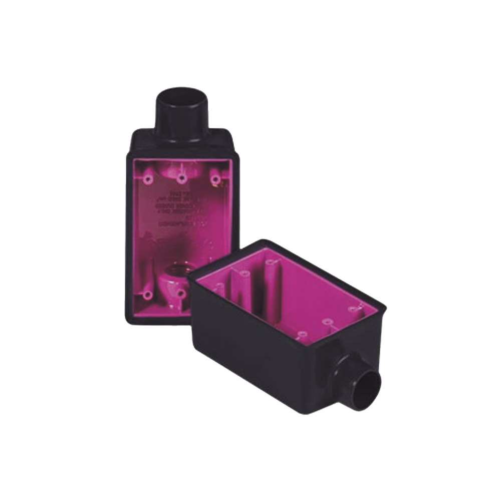 Caja Rectangular de 3/4 / 1 Entrada / Con Recubrimiento Exterior de PVC e Interior Purpura