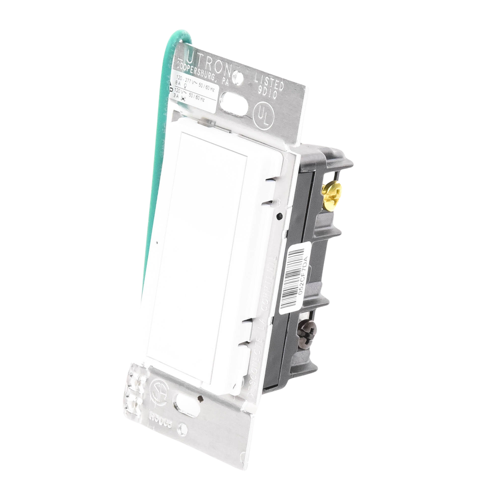 (RadioRA2) Switch on/off RRD-8S-DV-WH de doble voltaje, un solo polo 120V/, 8A/, 1/10HP 3A en motores, apaga y enciende iluminación ó motor, NO requiere cable neutro. - Image 3