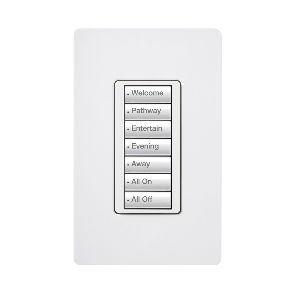 (RadioRA2) Teclado seetouch 7 botones, programe escenas diferentes en cada botón.