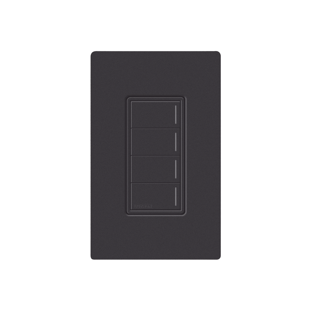 (RadioRa3) Botonera Sunnata Negro 3 escenas y 2 botones subir/bajar para Radio RA3, programe escenas diferentes en cada botón.