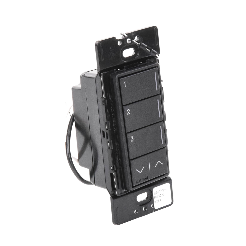 (RadioRa3) Botonera Sunnata Negro 3 escenas y 2 botones subir/bajar para Radio RA3, programe escenas diferentes en cada botón. - Image 5