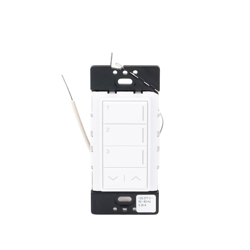 (RadioRa3) Botonera Sunnata Blanco 3 escenas y 2 botones subir/bajar para Radio RA3, programe escenas diferentes en cada botón. - Image 3