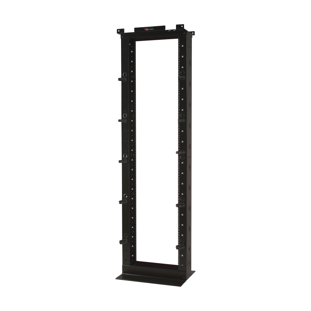 Rack de Dos Postes Estándar de 19", Numerado, Fabricado en Aluminio y 45 Unidades de Rack, Profundidad de 457mm, Color Negro