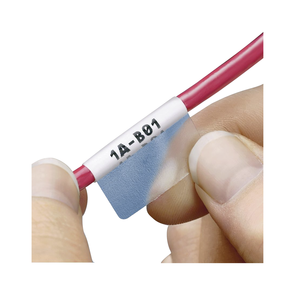 Hojas con 2500 Etiquetas Auto-Laminadas para Impresora L?ser/Inyecci?n de Tinta, para Cables de 3 a 7.1 mm (0.12 a 0.28 pulgadas) de Di?metro (12 - 10 AWG), Color Blanco