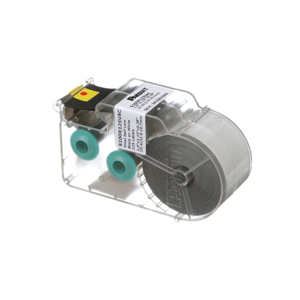 Casete de 225 Etiquetas Autolaminadas de 25.4 x 31.8 mm (1 x 1.25 pulgadas), para Cables de 3 a 7.1 mm (0.12 a 0.28 pulgadas) de Di?metro, ?rea de Impresi?n Color Blanco