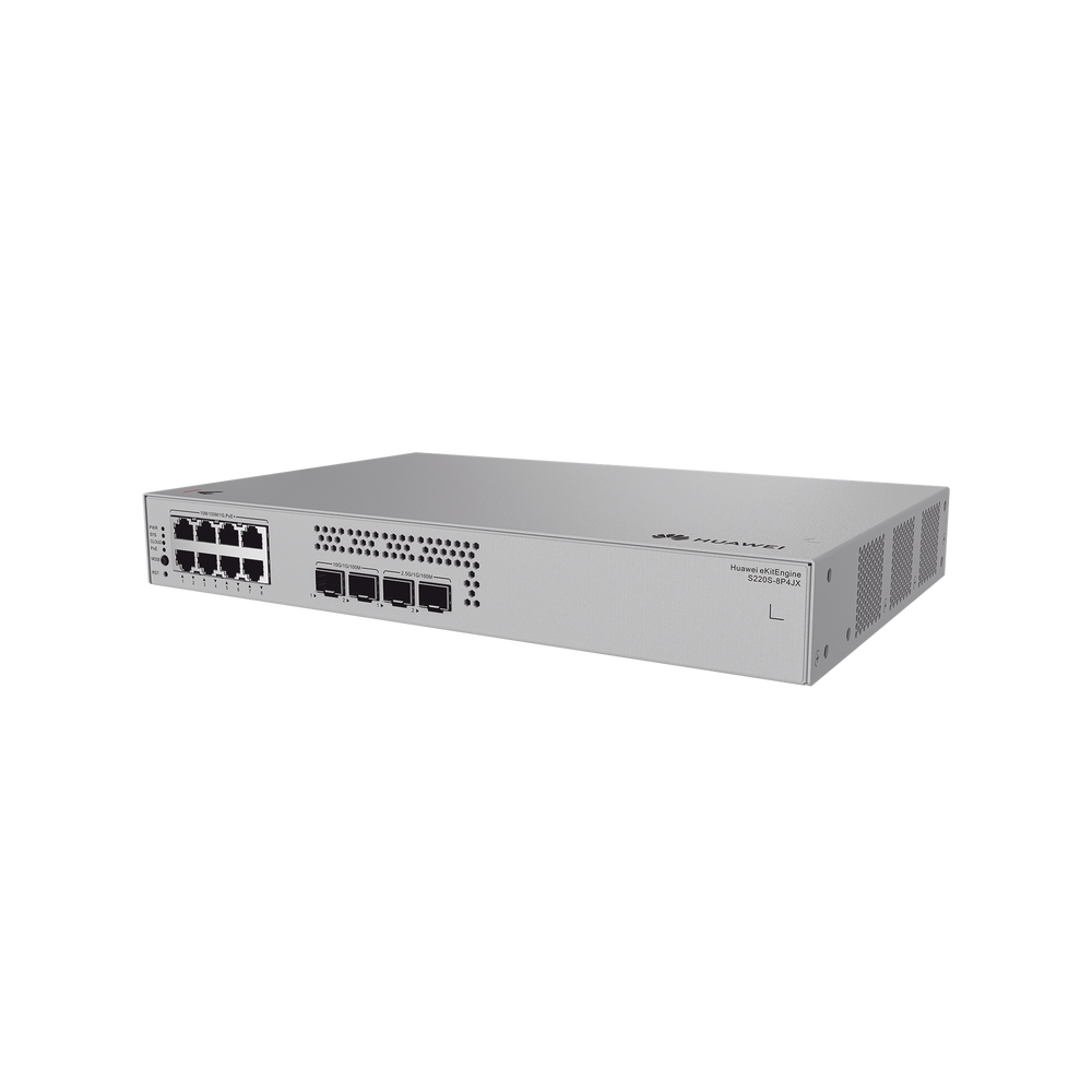 Switch de Acceso eKit Administrable / Capa 2 / 8 Puertos PoE+ Gigabit + 2 SFP + 2 SFP+ / PoE Perpetuo / Presupuesto PoE 128 W / Sin licenciamiento