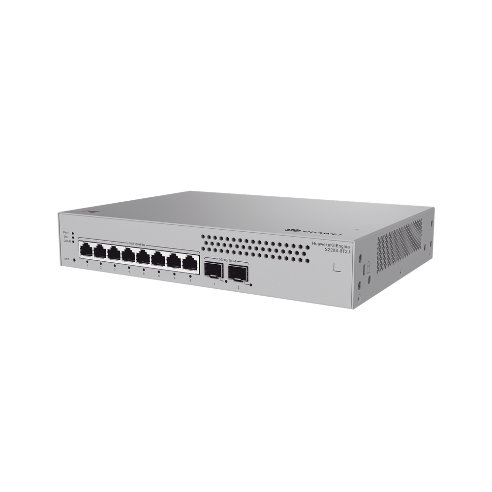 Switch de Acceso eKit Administrable Capa 2 / 8 Puertos Gigabit / 2 Puertos SFP 1-2.5 Gbps / Gestión Gratuita desde la Nube / Libre de Licenciamiento