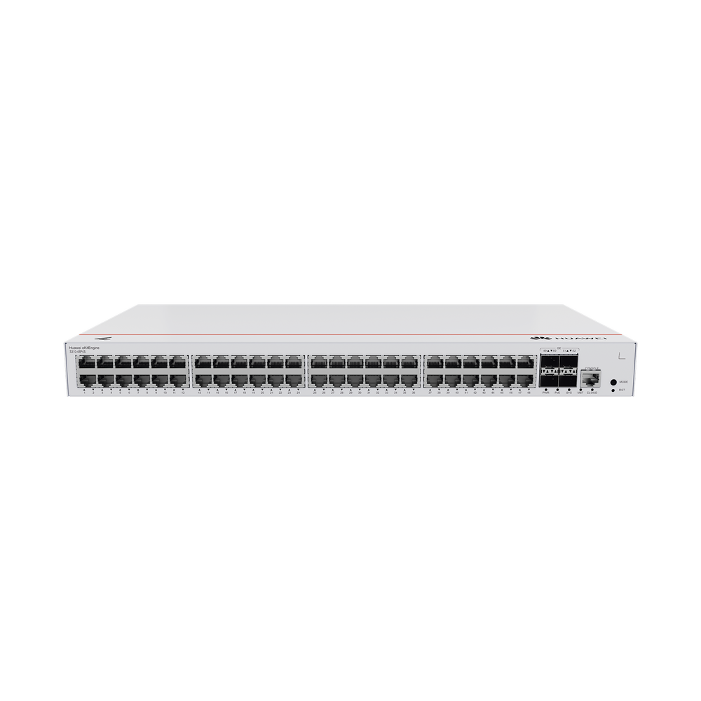 Switch de Distribución/Core Gigabit Administrable PoE Capa 3 / 48 puertos 10/100/1000 Mbps (PoE) / 4 Puertos 1GE SFP Uplink / ERPS / Rutas Estáticas / iStack / PoE Perpetuo / 380W / Administración Nube Gratis