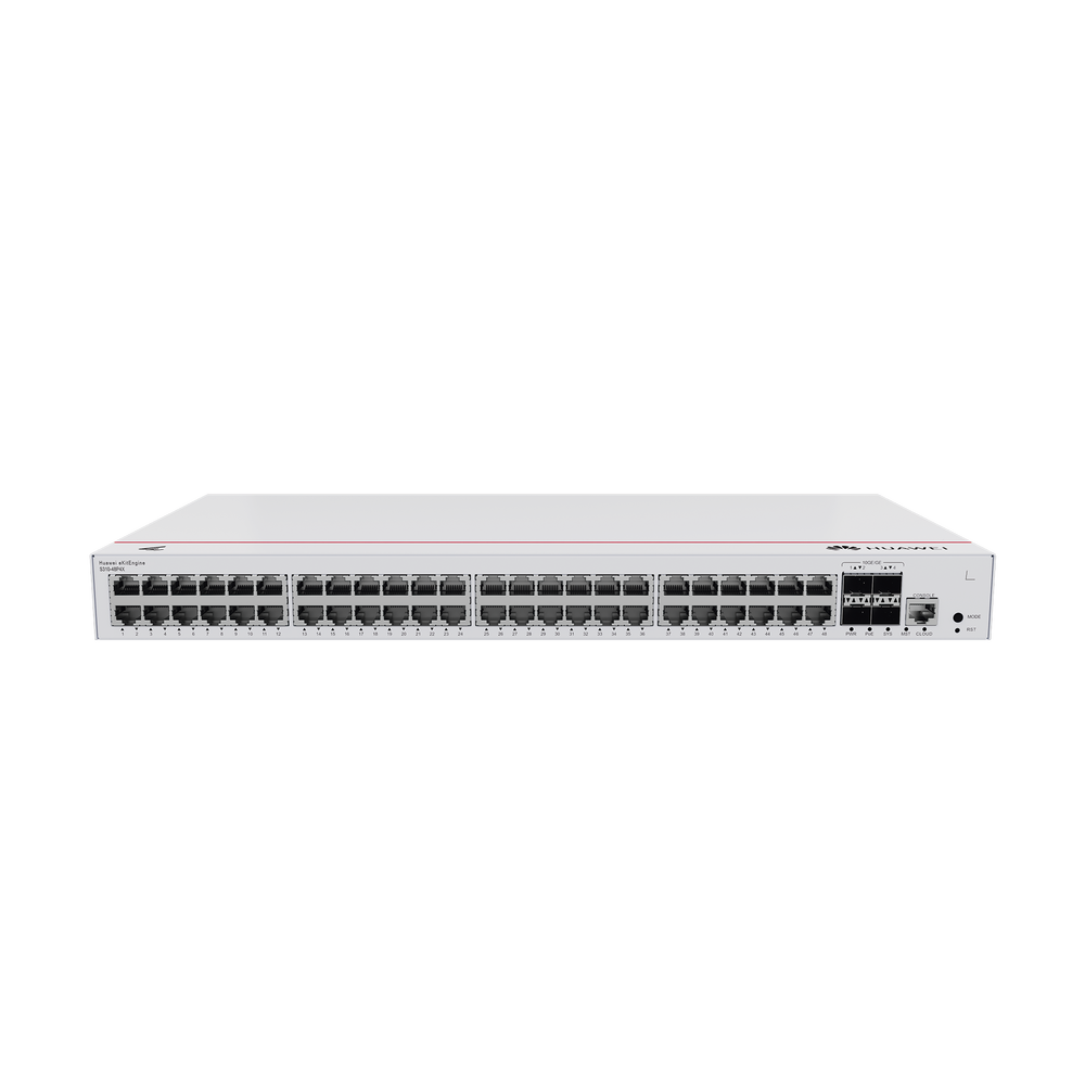Switch de Distribución/Core Gigabit Administrable PoE Capa 3 / 48 puertos 10/100/1000 Mbps (PoE) / 4 Puertos 10GE SFP+ Uplink / ERPS / Rutas Estáticas / iStack / PoE Perpetuo / 380W / Administración Nube Gratis
