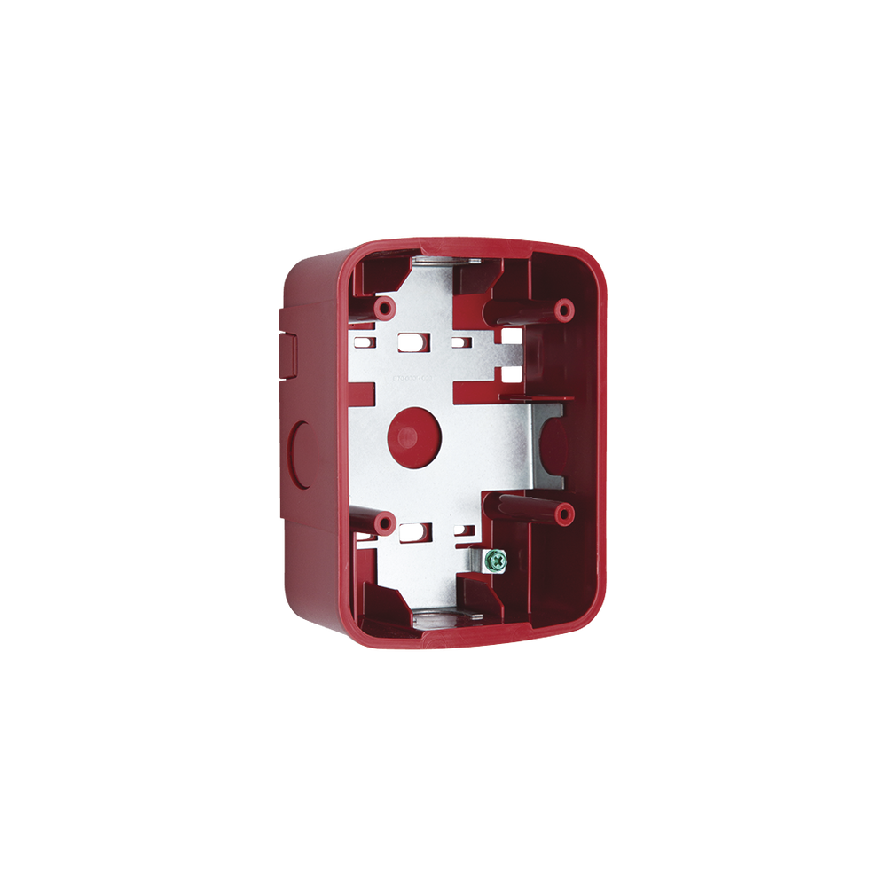 Caja de Montaje en Pared para Bocina y Bocina con Lampara Estroboscopica y para montaje en Techo de Bocinas, Color Rojo
