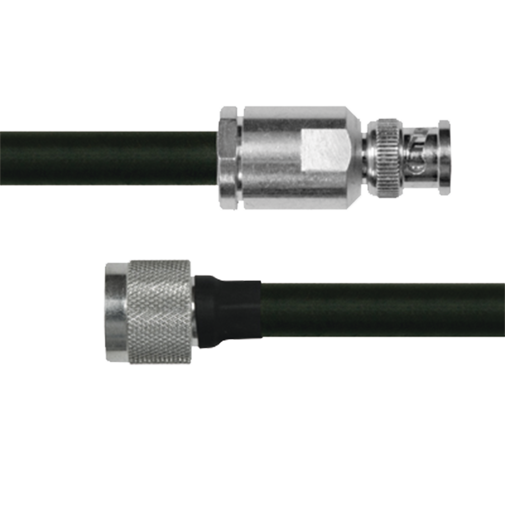 Cable Coaxial RG-214/U de 110 cm, en 50 Ohm, 0.425", CD-4 GHz, con Conectores BNC Macho a N Macho.