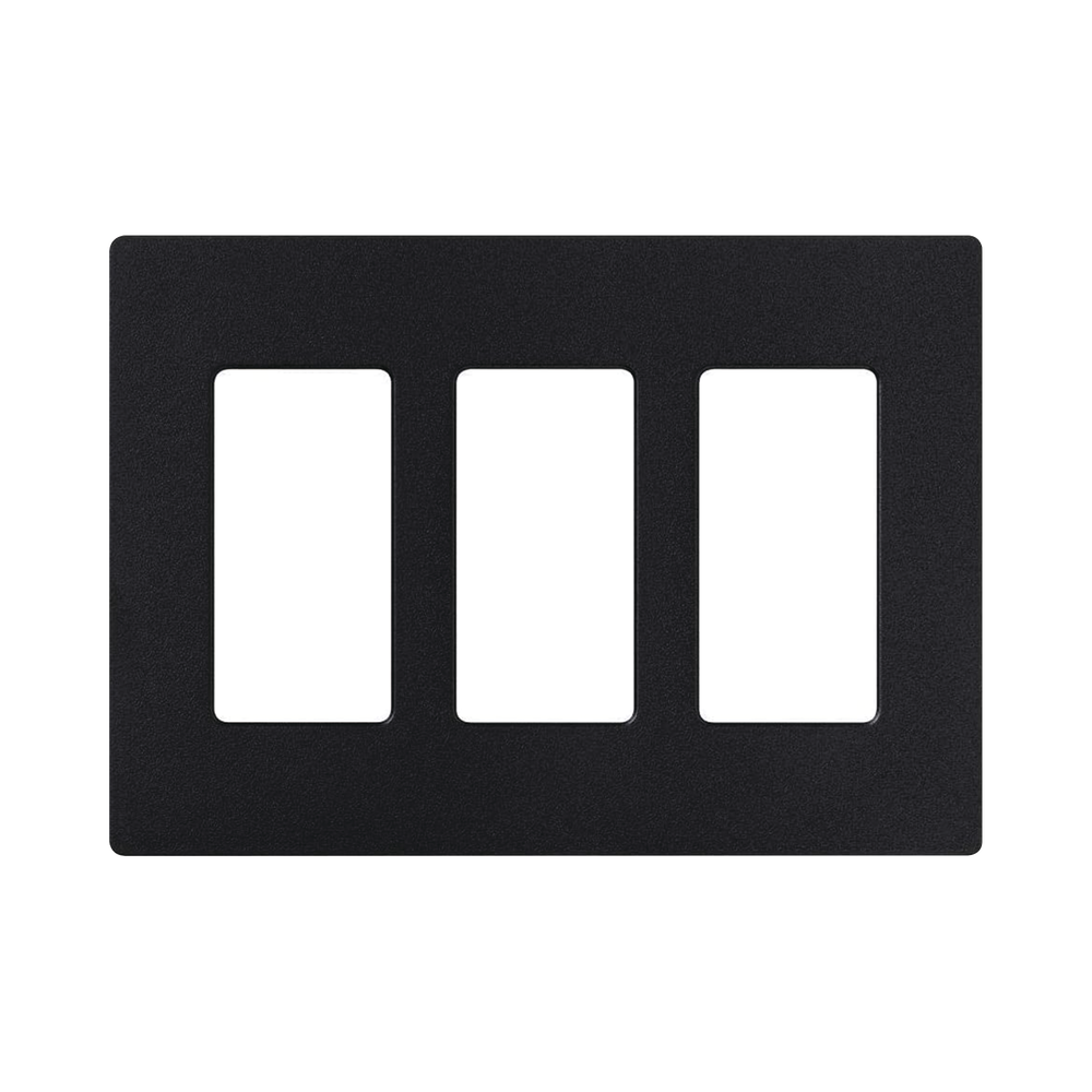 Tapa Color Blanco Negro Satin para interruptor o dimmer Lutron, 3 gang, limpio y moderno
