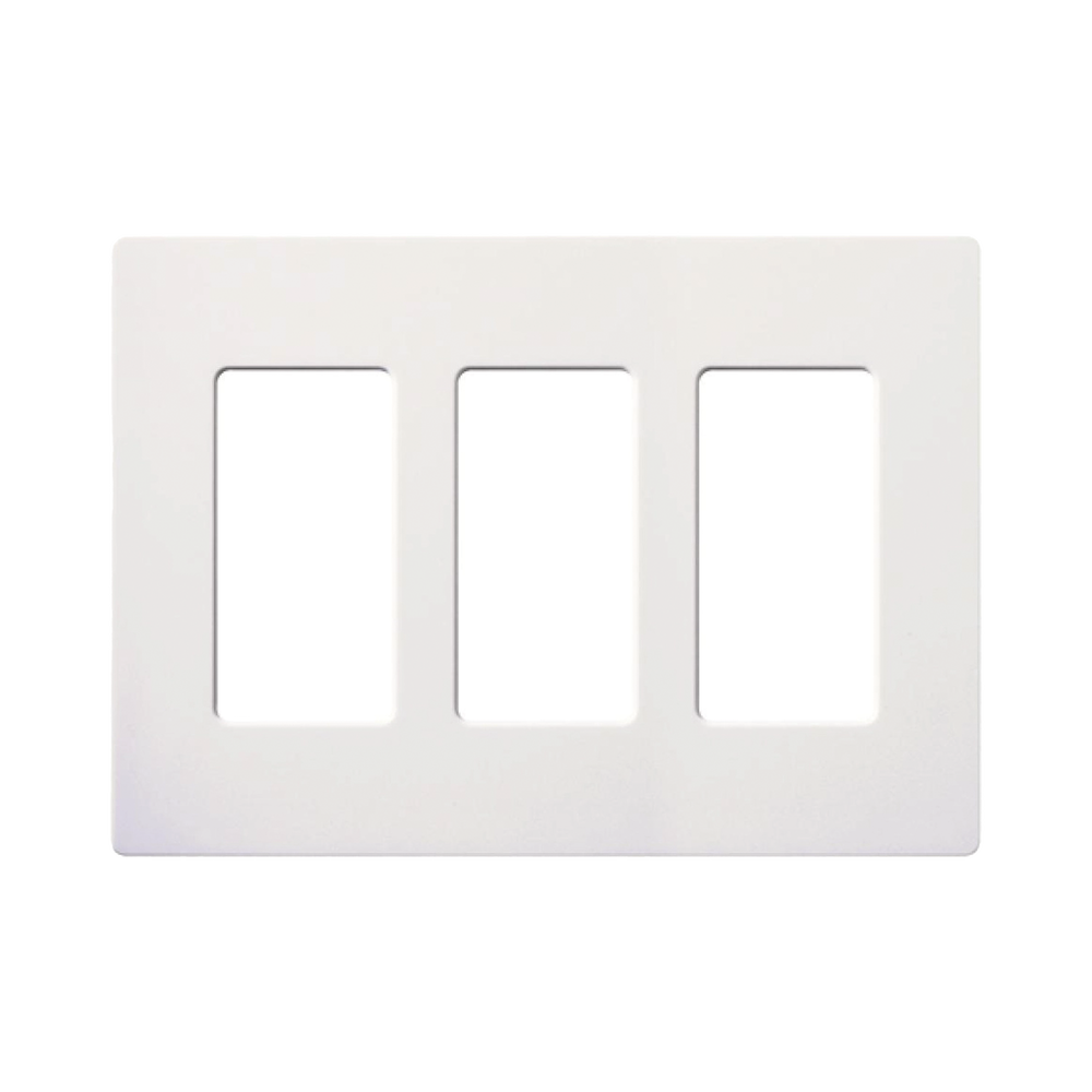 Tapa Color Blanco Snow para interruptor o dimmer Lutron, 3 gang, limpio y moderno