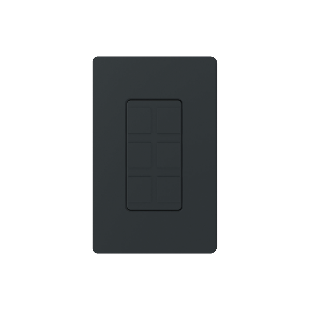Placa de 6 puertos, color negro night.