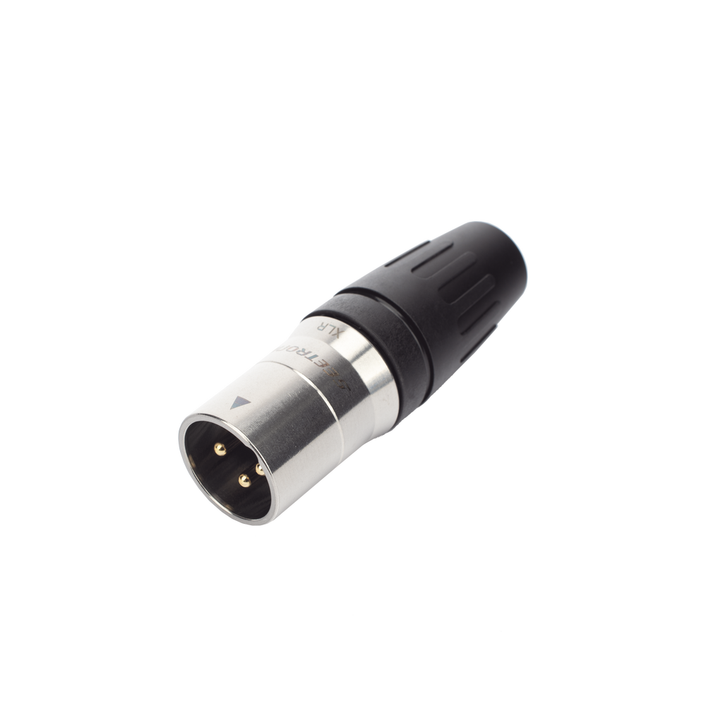 CONECTOR MACHO XLR DE 3 NÚCLEOS CON CARCASA DE ACERO INOXIDABLE Y CONTACTOS CHAPADOS EN ORO - Image 5
