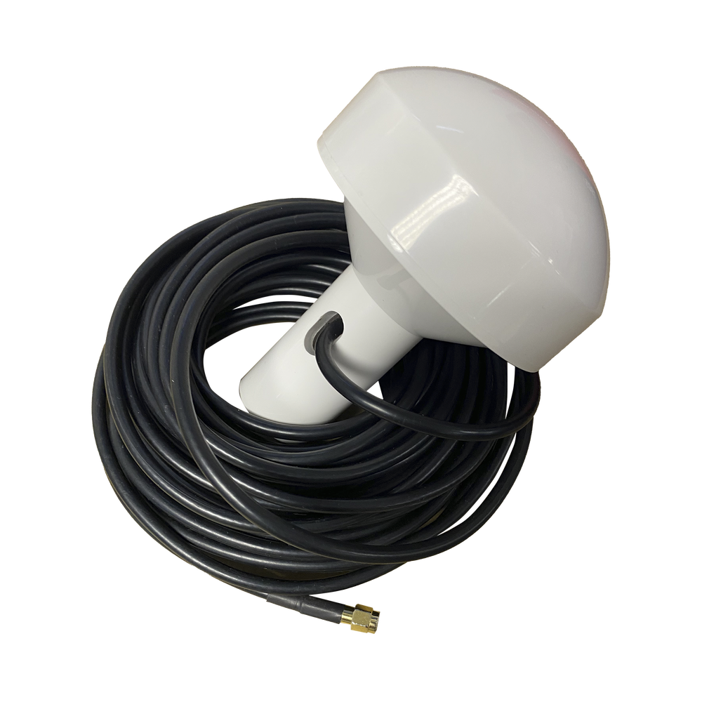Antena marina de GPS con conector SMA- Macho en frecuencia 1575.42 MHz de 28 dBi. Incluye soporte rotativo