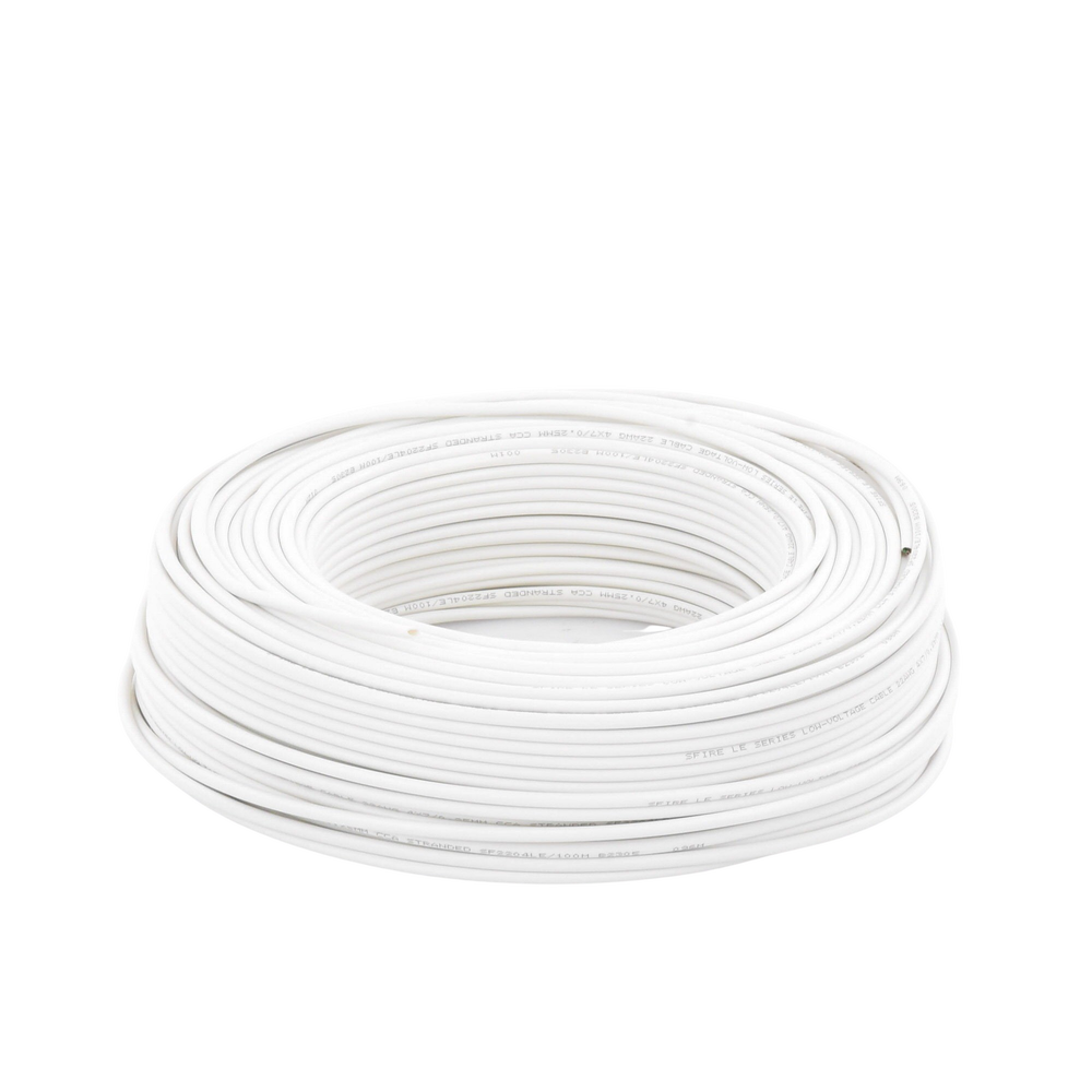Bobina de 100 Metros (328.08 Pies) / Cable de CCA / 4 x 22 AWG / Tipo Aluminio Revestido de Cobre / Aplicaciones en Alarmas de Intrusi?n / Automatizaci?n