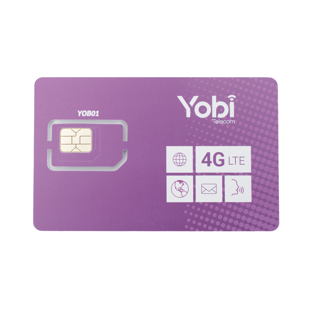 SIM Yobi para dispositivos móviles 3G/4G con recarga de 10GB cada mes durante 1 año de servicio (solo datos)