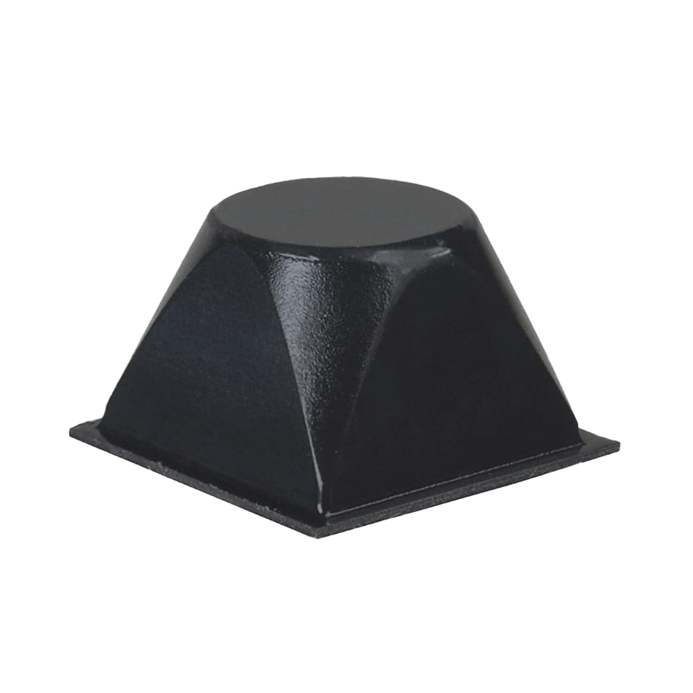 Base Cuadrada Cónica Negra de Poliuretano, 20.5 x 20.5 x 13 mm.