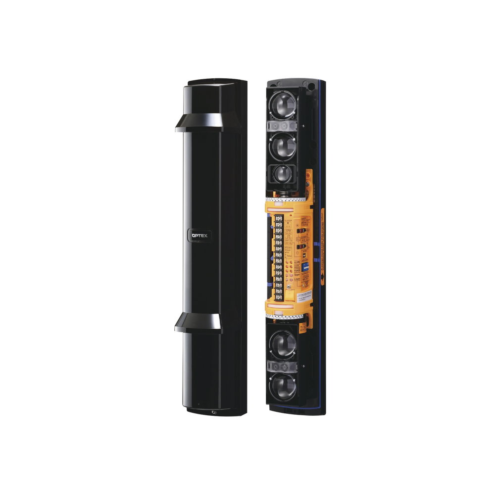 Barrera fotoelectrica de 60 metros 4 rayos 4 canales doble modulación y transmision automatica de potencia del rayo