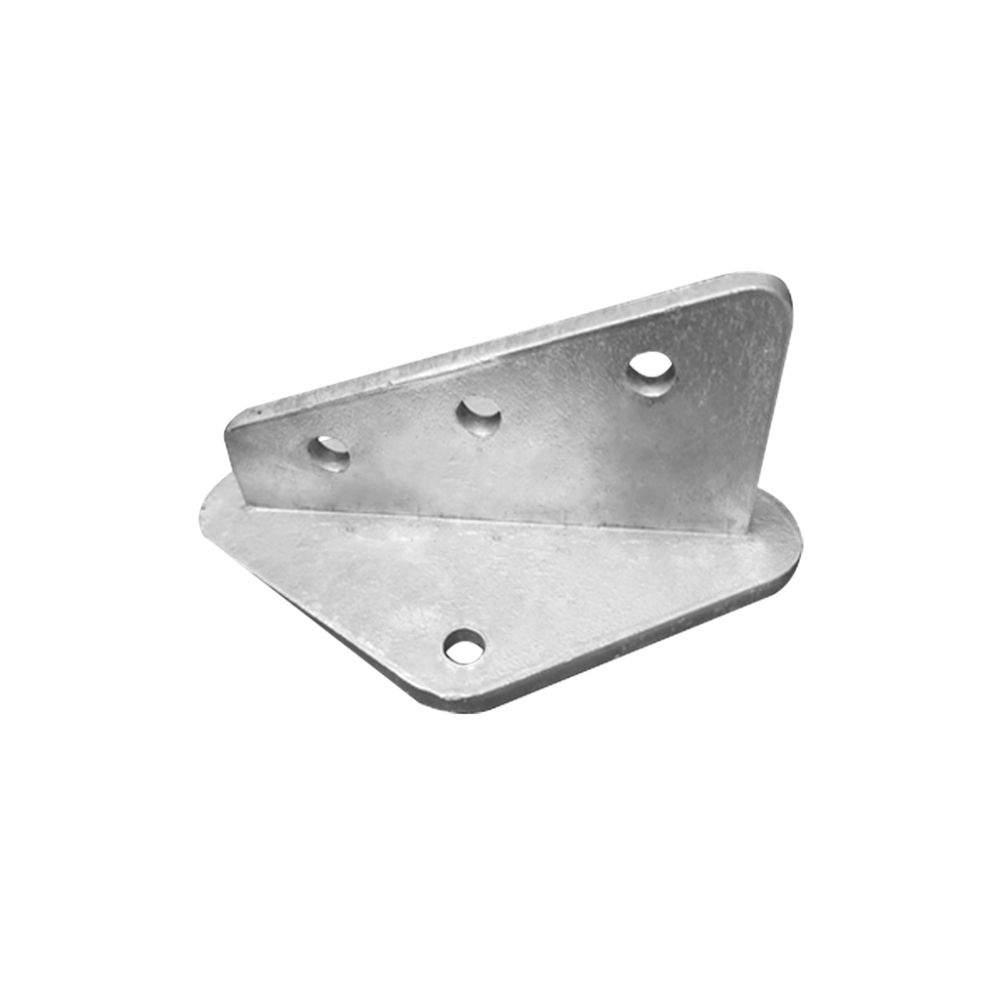 Ancla Aleta de 3 Orificios con 2 Puntos de Fijación. Uso en Fijación de mástiles. Galvanizado por Inmersión en Caliente.