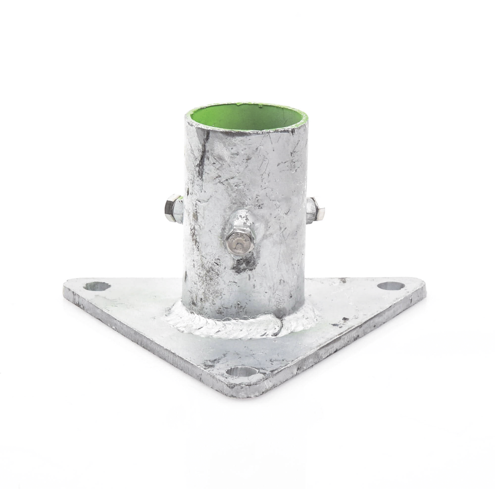 Base Triangular para Mástil de 1" a 2" con Opresores. Galvanizado por Inmersión en Caliente. - Image 2