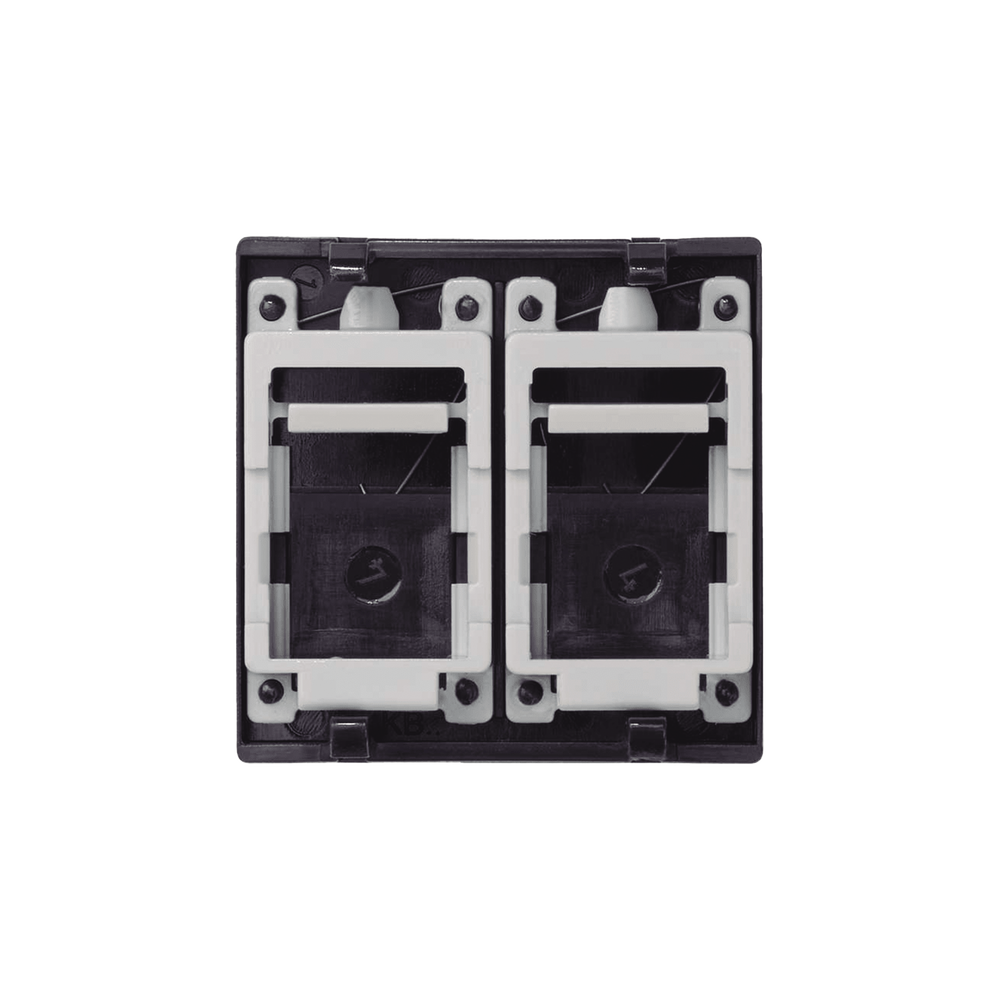 M?dulo Color Grafito con 2 Espacios para Jack Keystone con Guardapolvo para las Cajas de Escritorio Ofiblock y Teleblock / (KB76/14) - Image 2