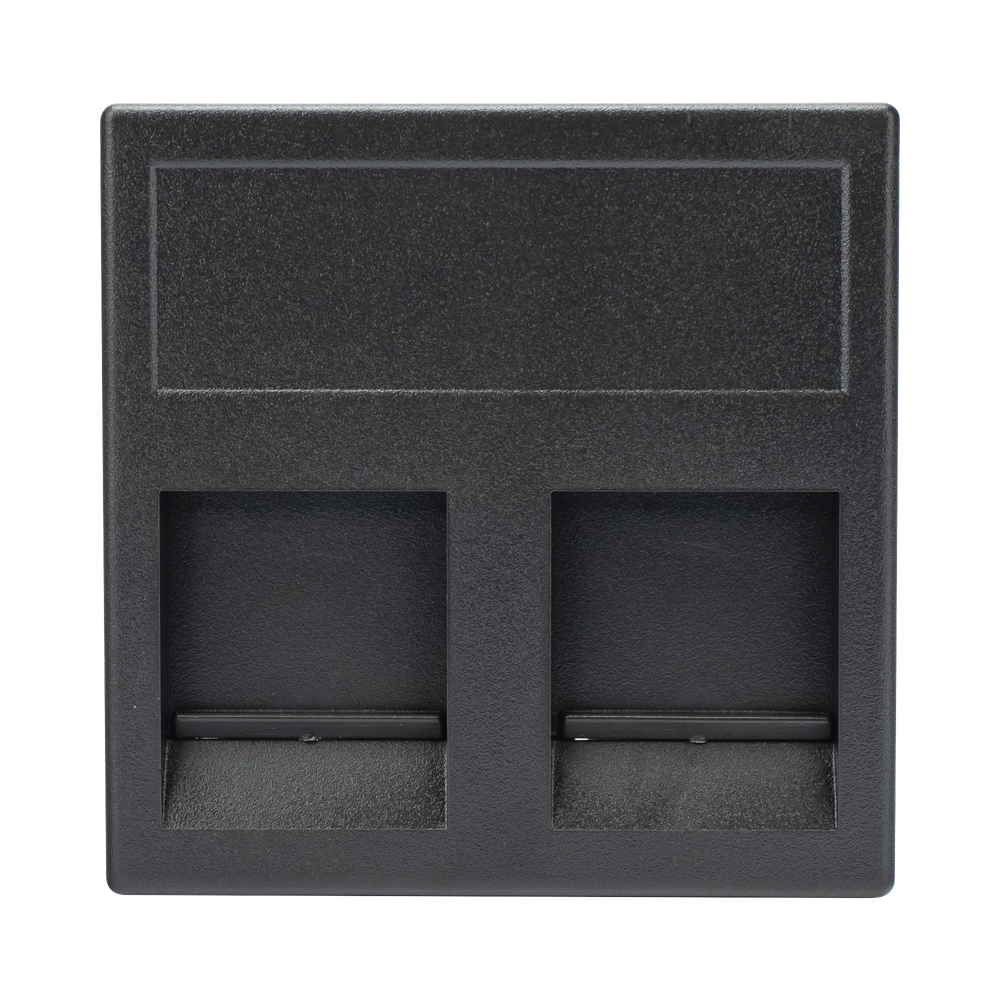 M?dulo Color Negro con 2 Espacios para Jack Keystone con Guardapolvo para las Cajas de Escritorio Ofiblock y Teleblock / (KB76/14)