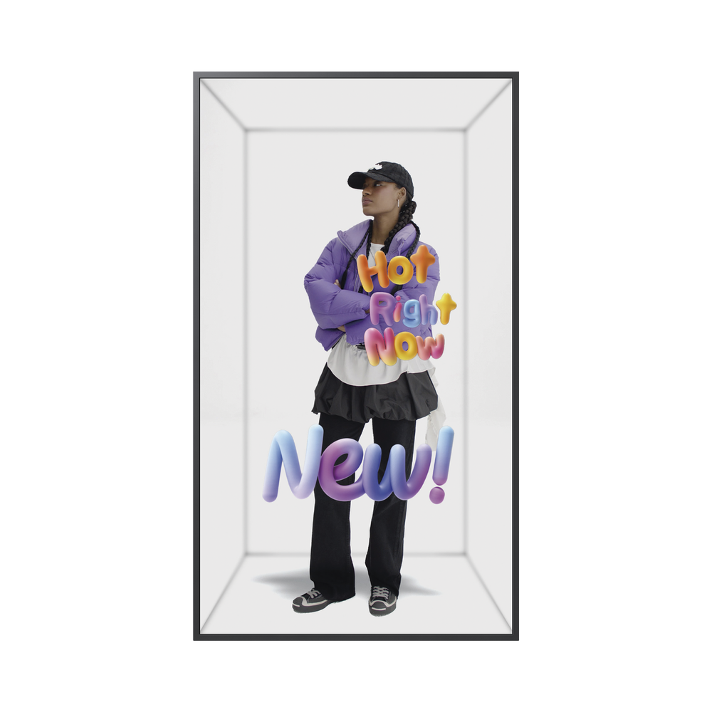 Pantalla Spatial Signage 85" / 4K UHD 2160x3840 / 3D Virtual sin Gafas / Compatible con VXT / 500 nits / 24/7 / WiFi-BT