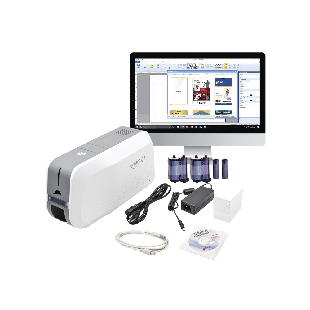 Kit de Impresora tarjetas PVC/ Puede Crecer a Laminador/ Doble Cara / Incluye: 2 x Ribbon a Color, 100 tarjetas PVC, Software, 1 Kit de Limpieza