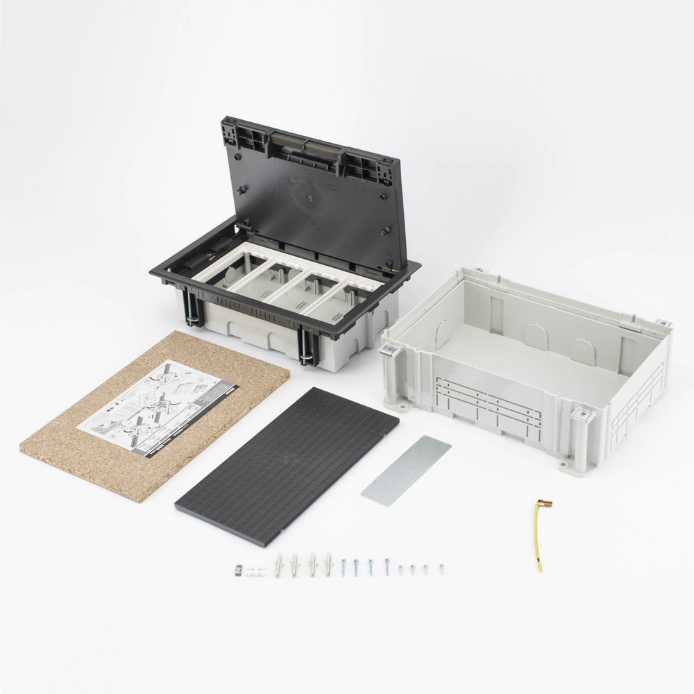 Caja Para Instalaci?n en Pavimento para Voz, Datos o Contactos El?ctricos / Capacidad para 4 M?dulos / Espacio Embellecedor en la Tapa / Profundidad Ajustable de 70 a 100 mm (2.76 a 3.94 pulgadas) / Los M?dulos se Adquieren Aparte / Incluye Registro - Image 4