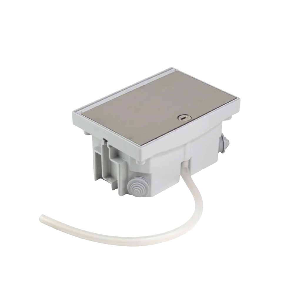 Caja de Suelo Estanca IP66 para Interior y Exterior / Protecci?n contra Polvo y Agua / Sistema de Drenaje Integrado / Cierre Manual o de Seguridad / Alta Resistencia para ?reas P?blicas
