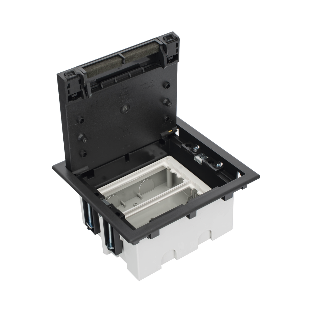 Caja Para Instalaci?n en Piso Falso para Voz, Datos o Contactos El?ctricos / Capacidad para 2 M?dulos / Espacio Embellecedor en la Tapa / Profundidad Ajustable de 90 a 120 mm (3.54 a 4.72 pulgadas) / Los M?dulos se Adquieren Aparte / (SF210/14CY)
