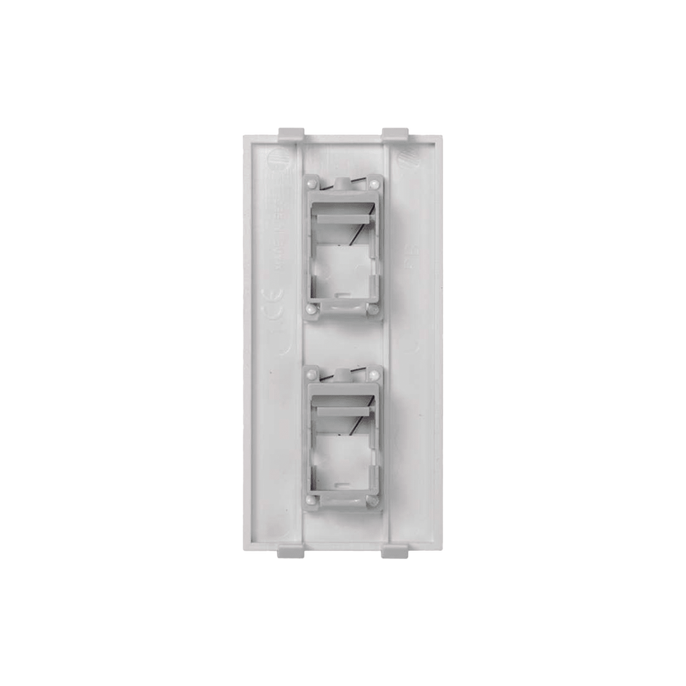 Placa Plana de Voz y Datos con Guardapolvo para 2 RJ45 / Color Blanco / 2 Puertos para Jacks Keystone / Compatible con Cajas de Pavimento SM-CPAV-2 y SM-CPAV-4 / Modelo S76B/9 - Image 2