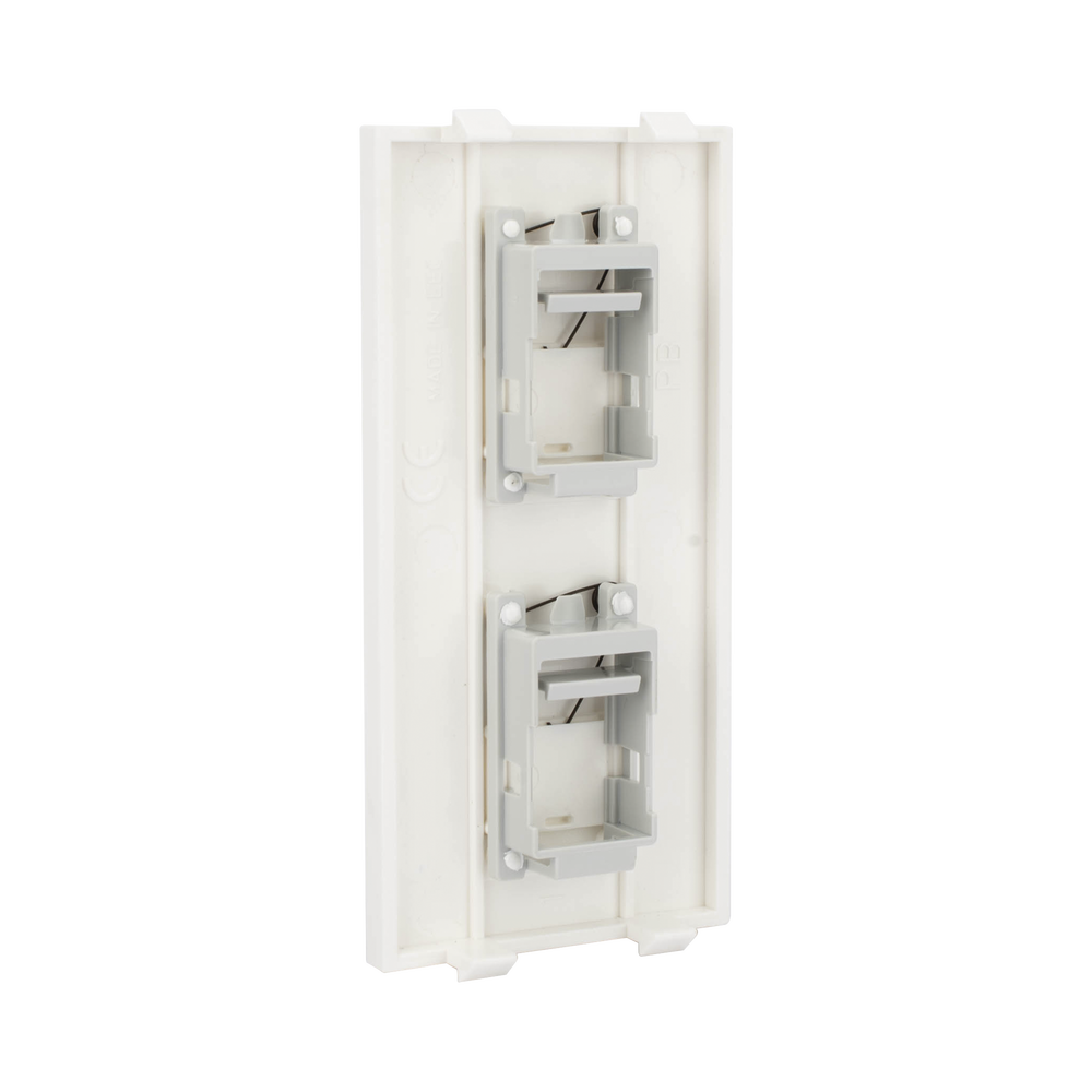 Placa Plana de Voz y Datos con Guardapolvo para 2 RJ45 / Color Blanco / 2 Puertos para Jacks Keystone / Compatible con Cajas de Pavimento SM-CPAV-2 y SM-CPAV-4 / Modelo S76B/9 - Image 4