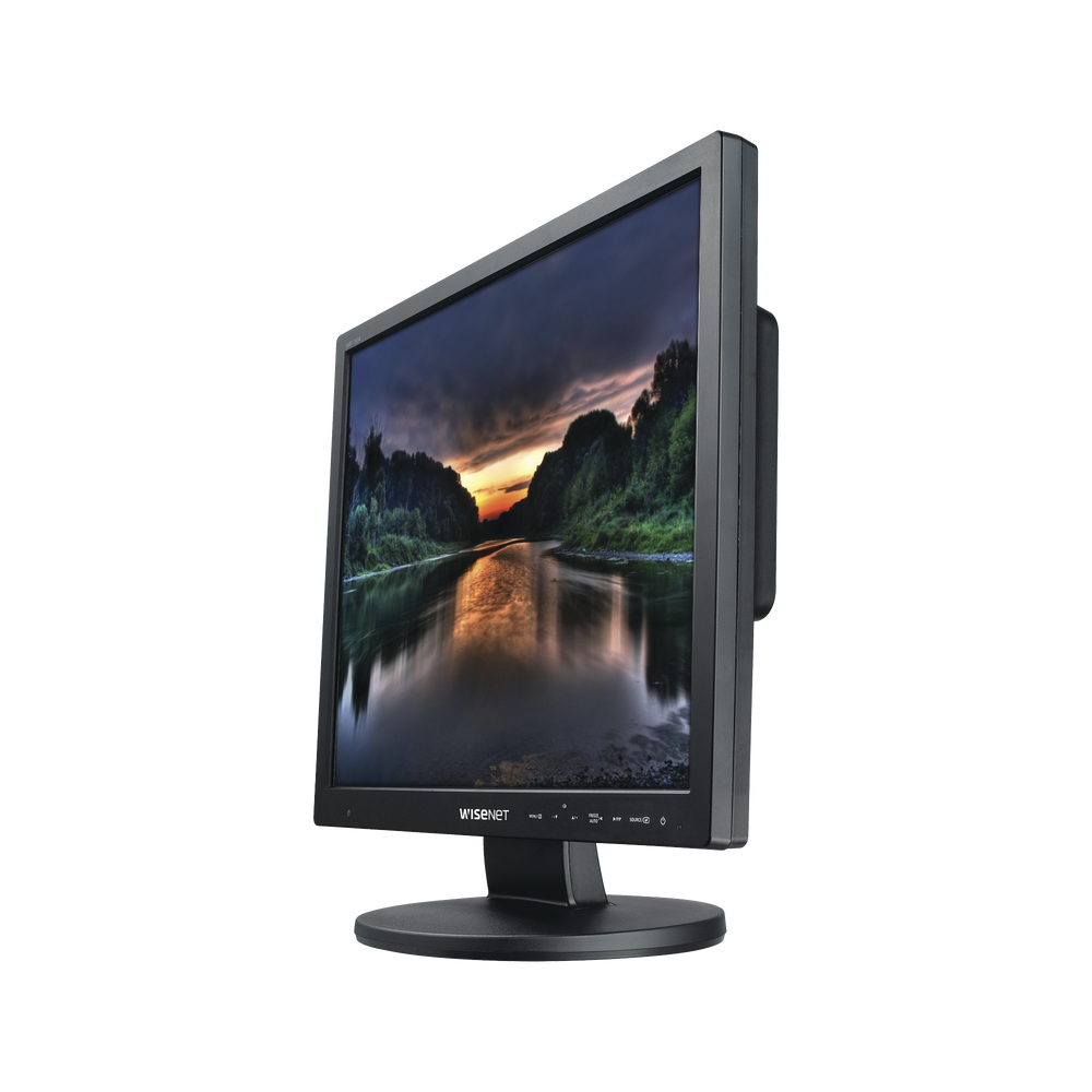 Monitor Profesional LED de 19" con Cristal templado ideal para Videovigilancia / Uso 24/7 / Resolución 1280x1024p/ Entradas de video HDMI, VGA y BNC