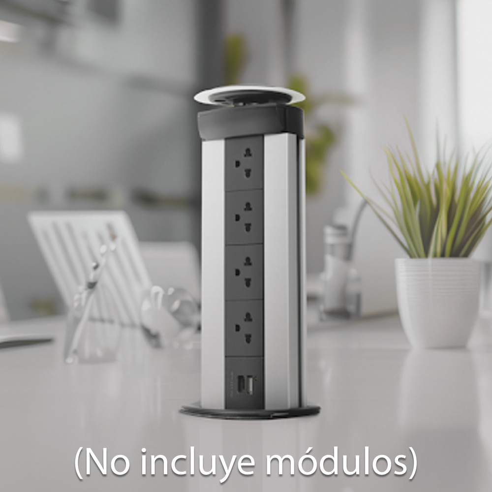 Teleblock Simon K45 para Voz, Datos, Multimedia o Contactos El?ctricos / Capacidad para 4 M?dulos K45 / Apertura Manual con Tapa Abatible / Instalaci?n en Mobiliario de Oficina o Comercial / (KTL204CY) - Image 3