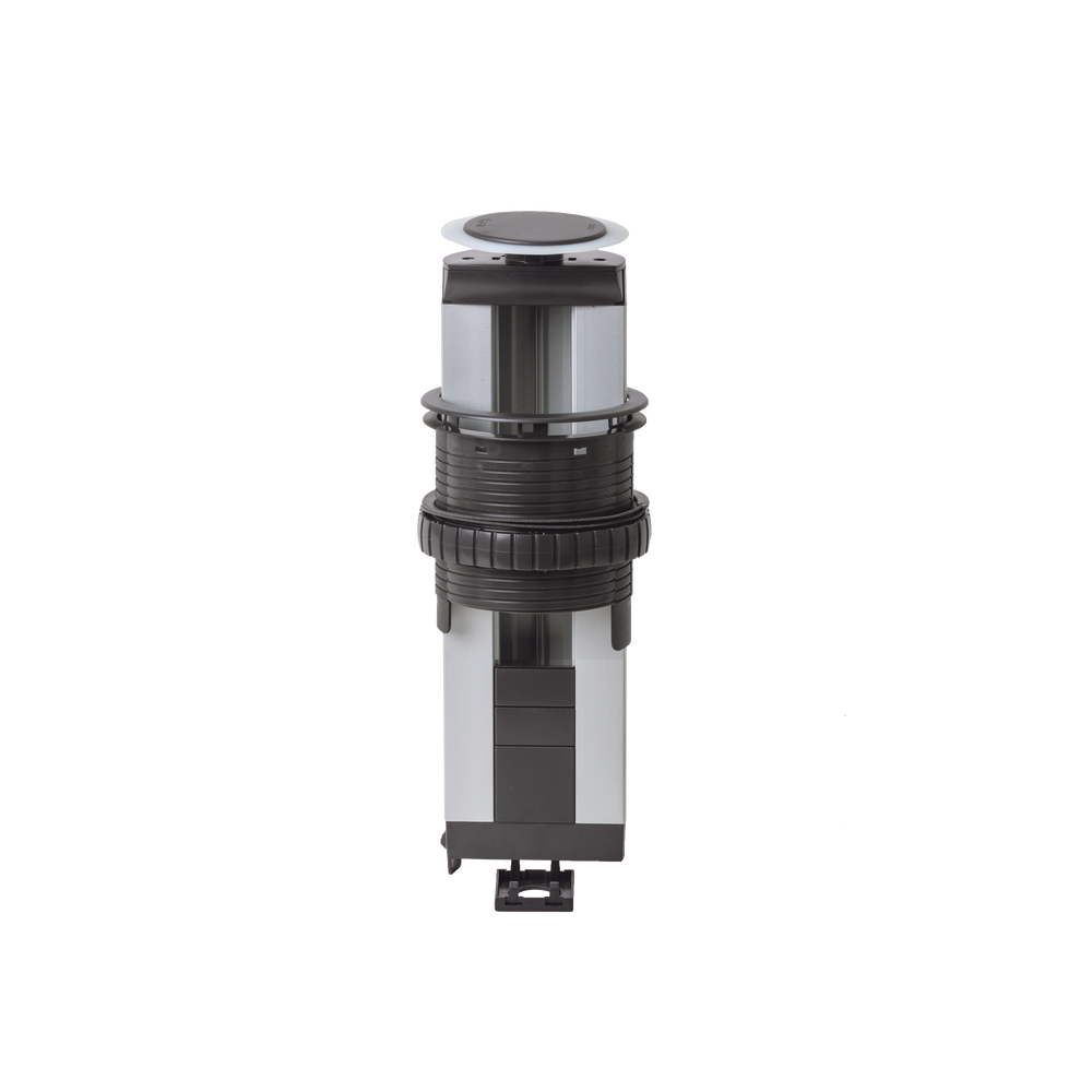 Teleblock Simon K45 para Voz, Datos, Multimedia o Contactos El?ctricos / Capacidad para 4 M?dulos K45 / Apertura Manual con Tapa Abatible / Instalaci?n en Mobiliario de Oficina o Comercial / (KTL204CY)