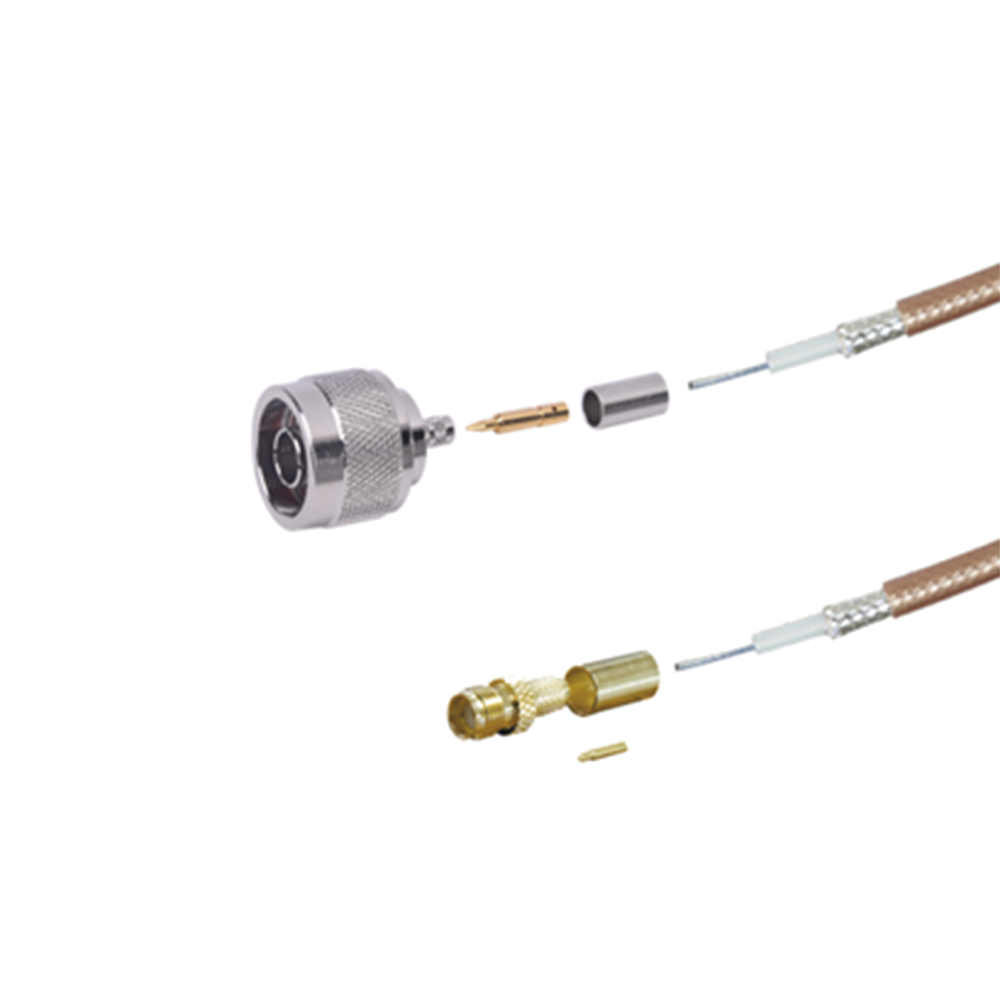 Jumper de 100 cm (39.37 pulgadas) Tipo RG-142/U con Conectores N Macho y SMA Hembra Inverso (Hasta 8 GHz).