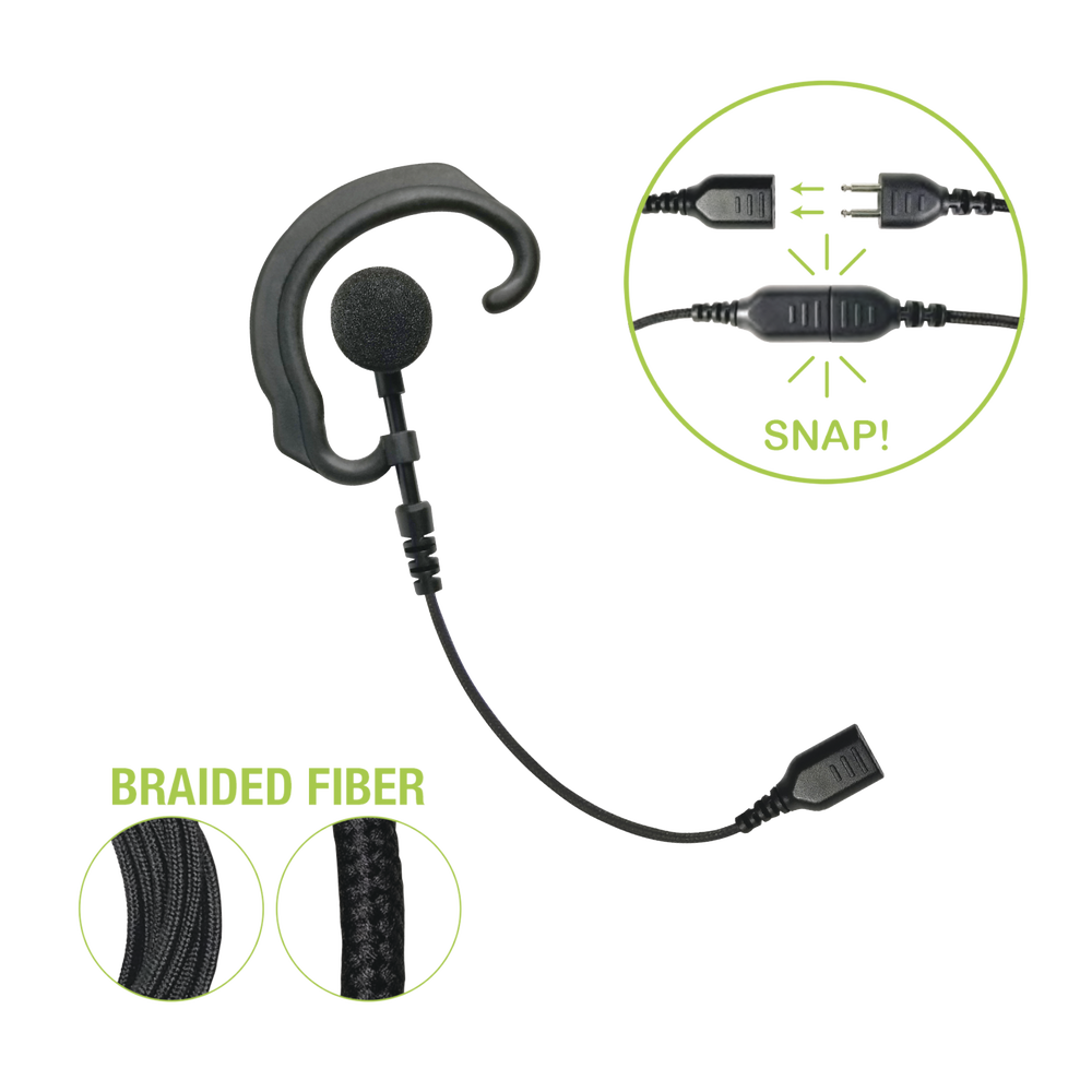 Auricular de gancho para el oído (RESPONDER) con cable de fibra trenzada y conector SNAP. Requiere micrófono de solapa de 1 o 2 hilos de la Serie SNAP. - Image 2