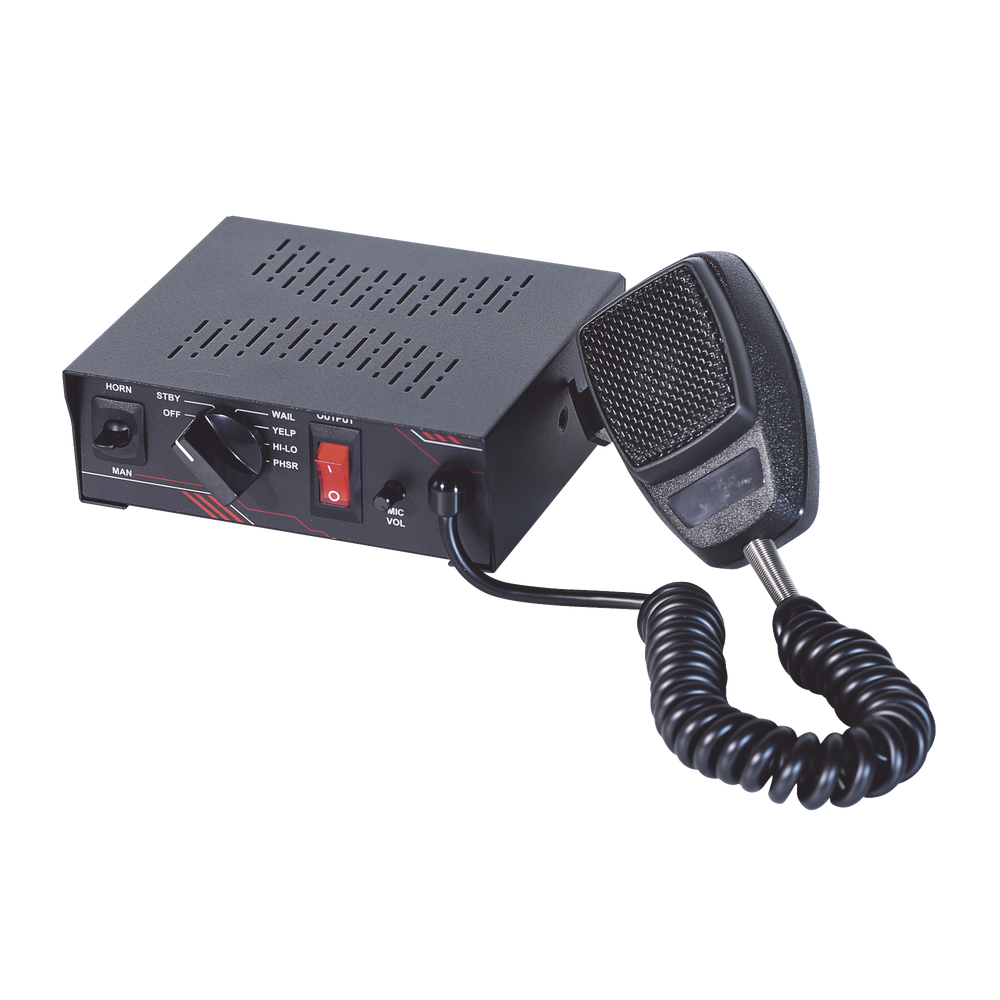 Sirena Vehicular de 100W de Potencia, Con Switch Giratorio de 6 posiciones y Micrófono Integrado de Uso Rudo - Image 2