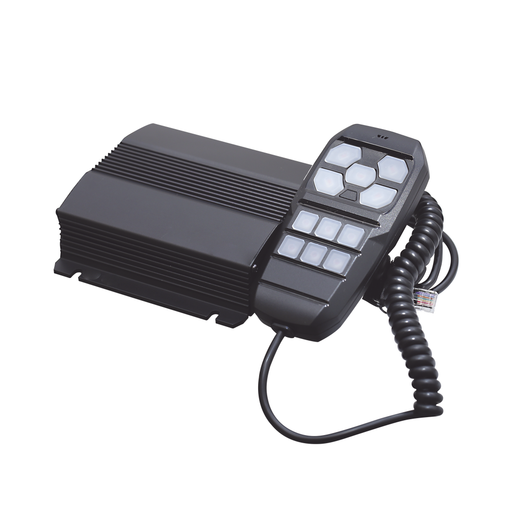 Sirena Vehicular de 100W de Potencia, Con Controlador Unimando Para Control de Tonos, 4 Salidas Auxiliares y Microfono - Image 4