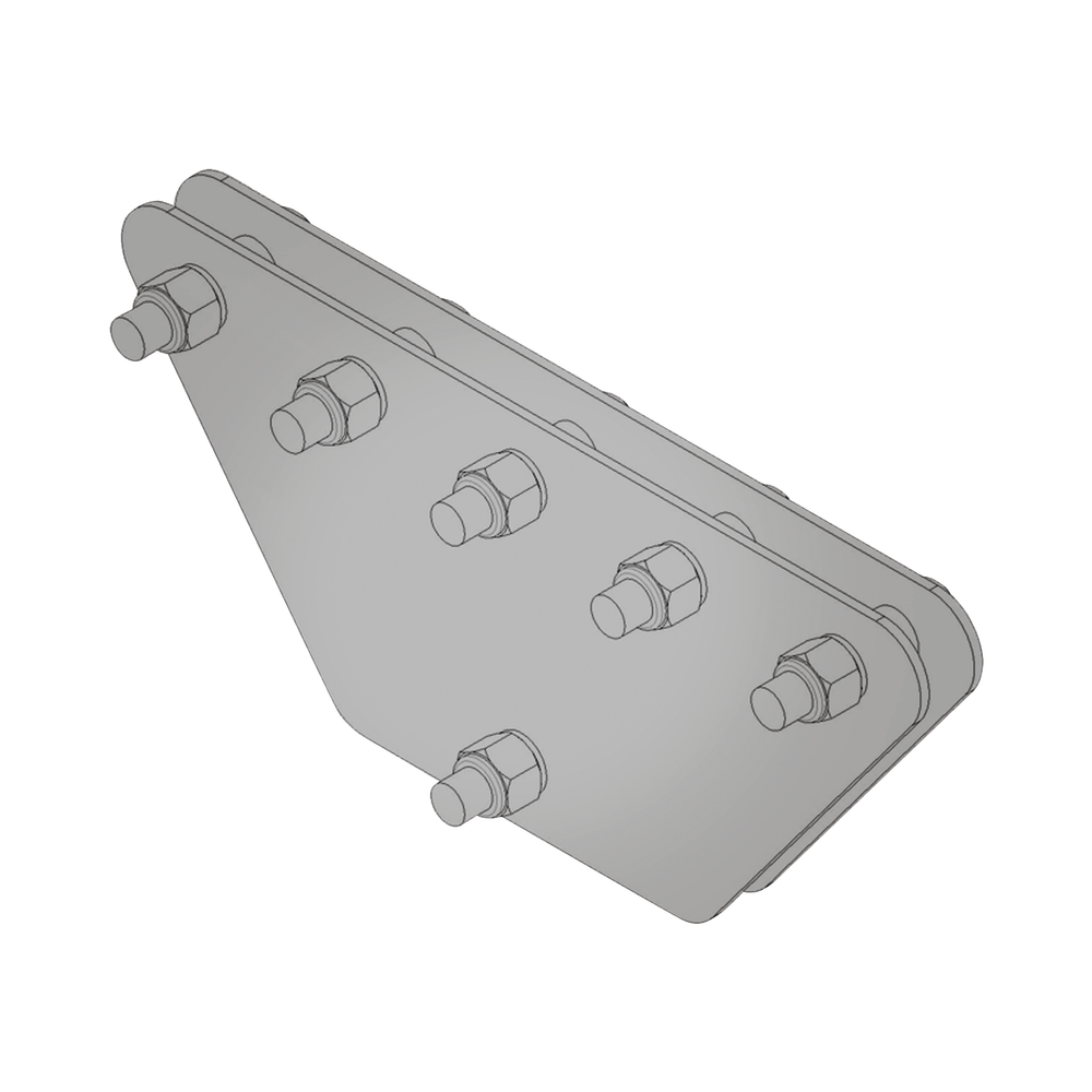 Placas igualadoras con tornillería y separadores, para 5 retenidas. Galvanizado electrolítico (20x20x50 cm).