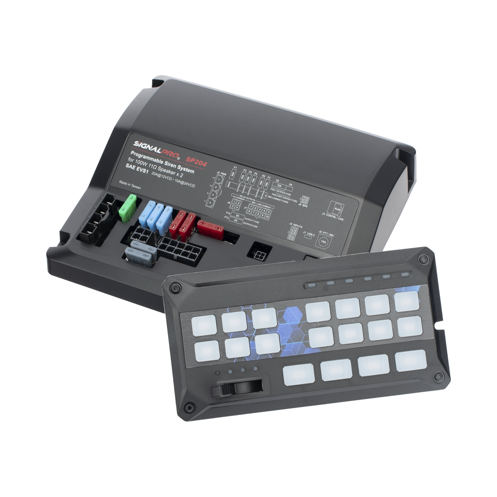 Sirena Vehicular de 200W de Potencia, Con Controlador de Panel Deslizante de 19 botones, indicador de flecha de tráfico de 6 LED, 12 Salidas Auxiliares - Image 5