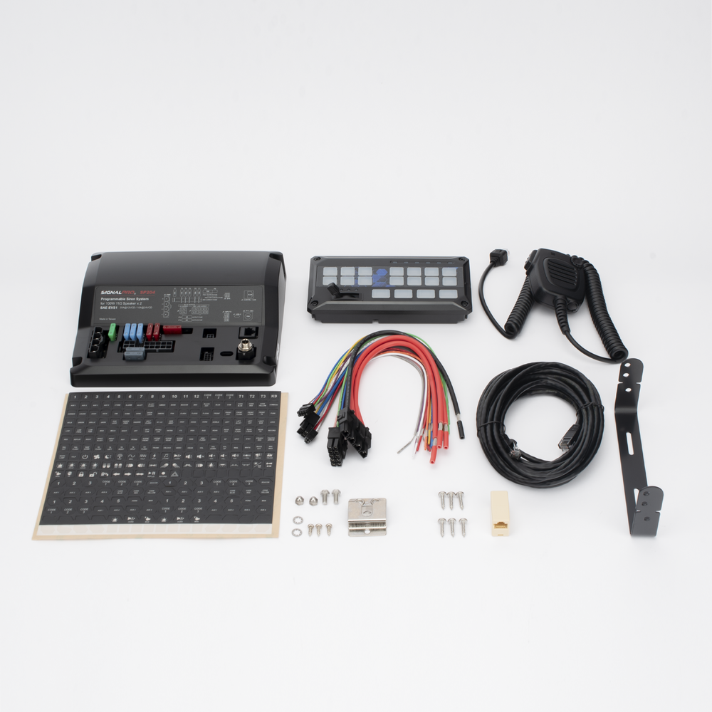 Sirena Vehicular de 200W de Potencia, Con Controlador de Panel Deslizante de 19 botones, indicador de flecha de tráfico de 6 LED, 12 Salidas Auxiliares - Image 6