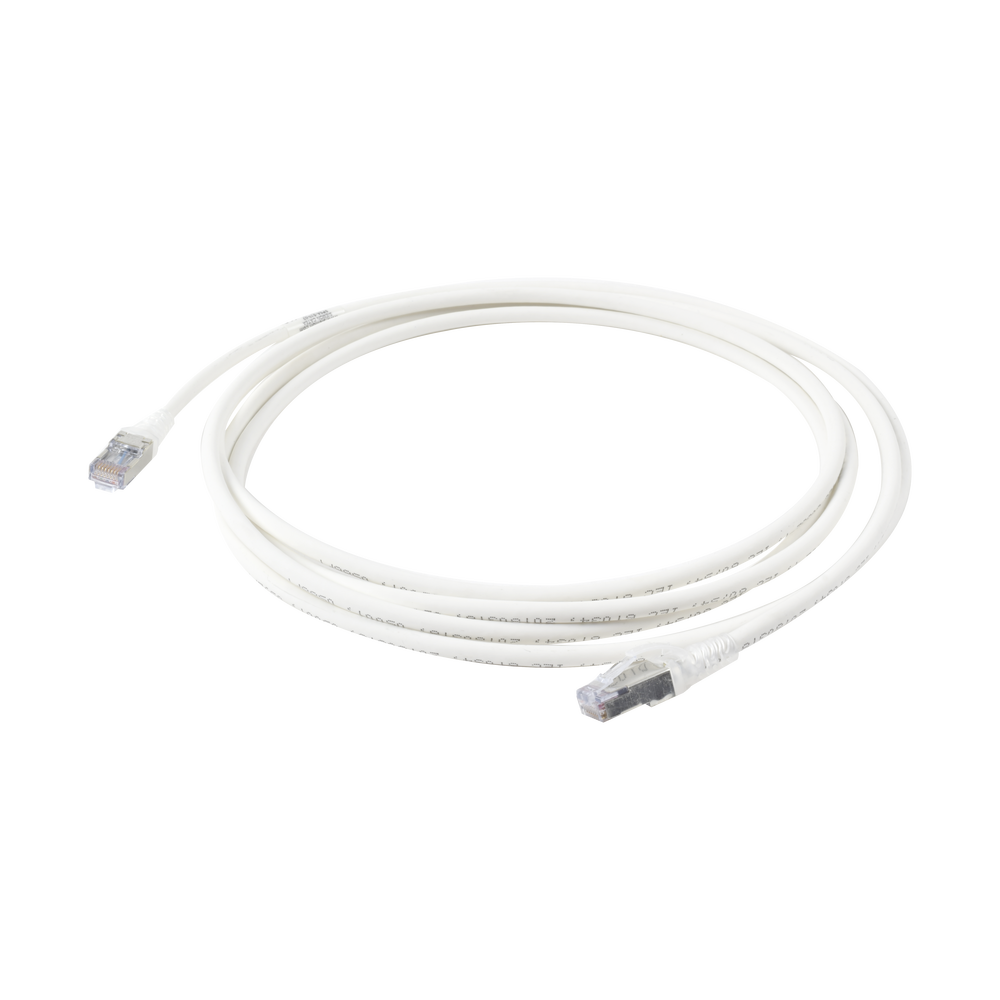 Patch Cord Skinny Cat6A Blindado S/FTP, 3.05 Metros (10 Pies), Di?metro Reducido 28 AWG, Color Blanco