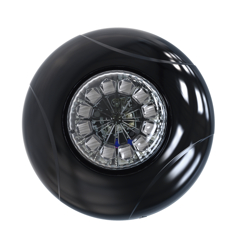 Estrobo Oculto de 12 LED, Brida negra, 12 Vcd, Rojo/Azul, Lente transparente - Image 2