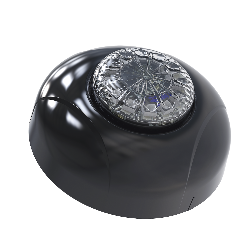 Estrobo Oculto de 12 LED, Brida negra, 12 Vcd, Clara, Lente transparente