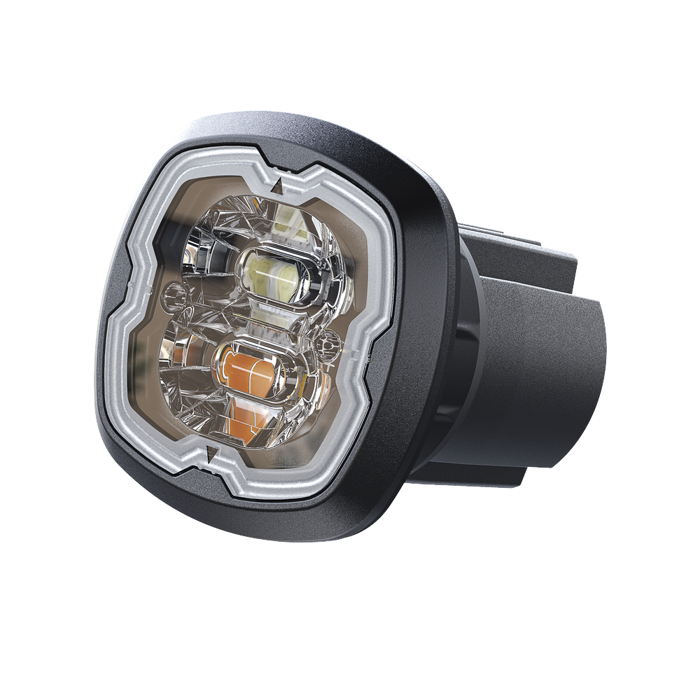 Estrobo Oculto, 6 LED, Claro, SAE Clase I, Empotrable, Lente Transparente