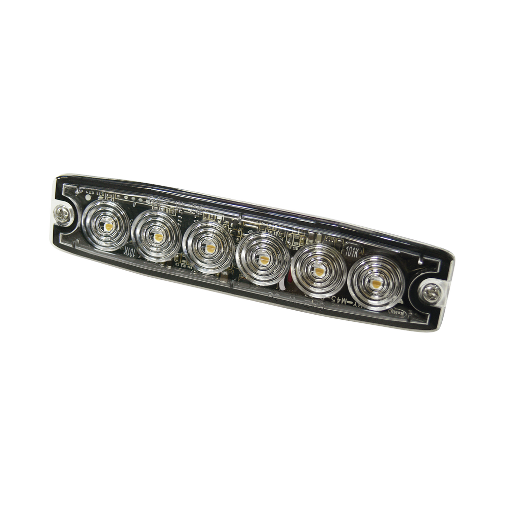 Luz Auxiliar de 6 LED, ámbar, SAE Clase I, lente transparente